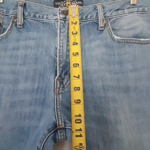 Lucky Brand Jeans Mens 36x32 Blue Denim 221 Original Straight Distressed - Picture 12 of 13
